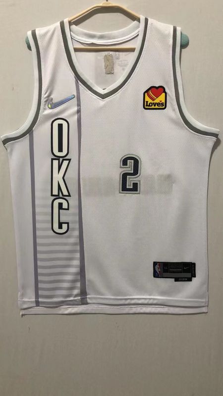 Men Oklahoma City Thunder 2 Gilgeous-alexandr White 2022 City Edition Nike NBA Jersey